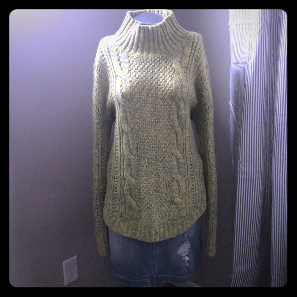 Neon green & gray sweater